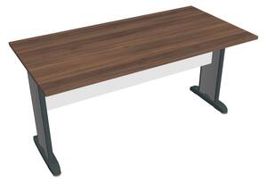 Stůl jednací rovný 160 cm - Hobis Cross CJ 1600 Dekor stolové desky: buk, Dekor lamino podnože: šedá, Barva nohou: Stříbrná