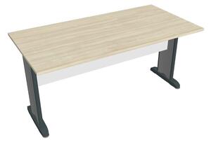 Stůl jednací rovný 160 cm - Hobis Cross CJ 1600 Dekor stolové desky: třešeň, Dekor lamino podnože: bílá, Barva nohou: černá