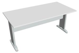 Stůl jednací rovný 160 cm - Hobis Cross CJ 1600 Dekor stolové desky: ořech, Dekor lamino podnože: bílá, Barva nohou: černá