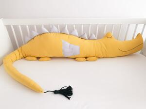 Bavlněný mantinel do dětské postele DRÁČEK - Žlutá