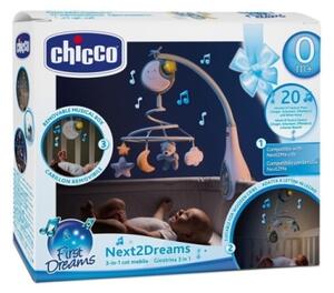 Chicco - Kolotoč nad postýlku s melodií 3v1 NEXT2DREAMS 3xAA modrá