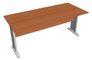 Stůl jednací rovný 180 cm - Hobis Cross CJ 1800 Dekor stolové desky: ořech, Dekor lamino podnože: ořech, Barva nohou: černá