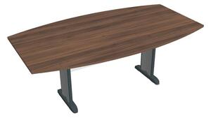 Stůl jednací sud 200 cm - Hobis Cross CJ 200 Dekor stolové desky: olše, Dekor lamino podnože: olše, Barva nohou: černá
