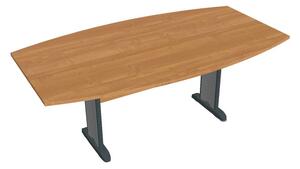 Stůl jednací sud 200 cm - Hobis Cross CJ 200 Dekor stolové desky: olše, Dekor lamino podnože: olše, Barva nohou: černá