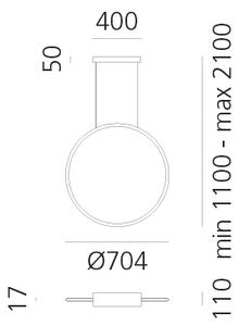 Artemide 1992230IN1APP-LED St. lustr na lanku DISCOVERY LED/42W/230V 2700K černá