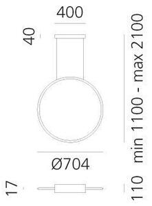Artemide 1992210APP - LED Stm. lustr na lanku DISCOVERY LED/50W/230V antracit