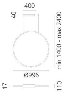 Artemide 1993210APP - LED Stm. lustr na lanku DISCOVERY LED/71W/230V antracit