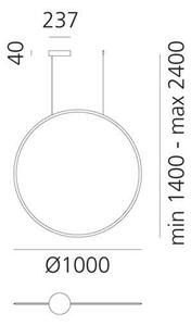 Artemide 1993010APP-LED St. lustr na lanku DISCOVERY LED/60W/230V 3000K antracit