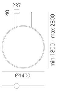 Artemide 1994010APP-LED St. lustr na lanku DISCOVERY LED/80W/230V 3000K antracit