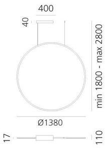 Artemide 1994330APP - LED RGBW Stm. lustr na lanku DISCOVERY LED/79W/230V černá