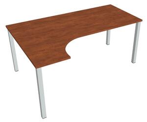 Stůl ergo oblouk pravý 180×120/80 cm - Hobis Uni UE 1800 P Dekor stolové desky: olše, Barva nohou: Stříbrná