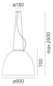 Artemide A242910 - Lustr na lanku NUR 2xR7s/11W/230V šedá