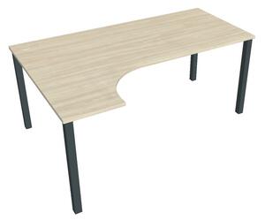 Stůl ergo oblouk pravý 180×120/80 cm - Hobis Uni UE 1800 P Dekor stolové desky: akát, Barva nohou: černá