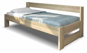Zvýšená postel jednolůžko ELA s bočním čelem, masiv dub