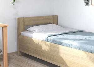 Zvýšená úložná postel jednolůžko ELA, masiv dub, rošt v ceně