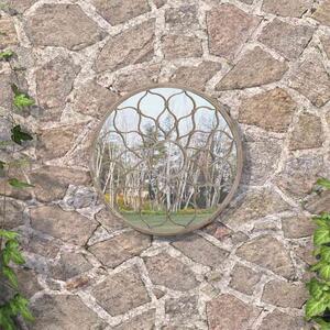 Zahradní zrcadlo pískové 60 x 3 cm železo kulaté do exteriéru 318367