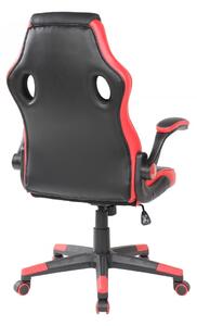 MODERNHOME Otočná herní židle GAMER červeno-černá