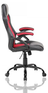 MODERNHOME Otočná herní židle MARA červeno-černá