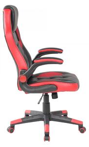 MODERNHOME Otočná herní židle GAMER červeno-černá