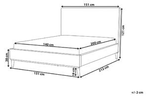 Manželská postel 140 cm BARON (s roštem) (světle šedá). 1022812