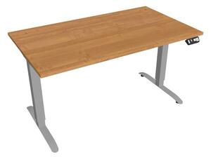 Elektr. nastavitelný stůl 140x80 s pamětí - HOBIS MOTION MS 2M 1400 Dekor stolové desky: šedá, Barva kovové podnože: černá