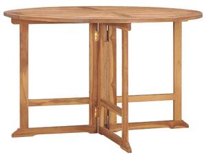 Skládací zahradní jídelní stůl Ø 110 x 75 cm masivní teak 318479