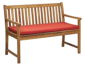 Zahradní lavice 120 cm VESTFOLD (dřevo) (tmavě červený podsedák). 1022845