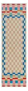 Běhoun s příměsí vlny 80x300 cm Checkered Border – Flair Rugs