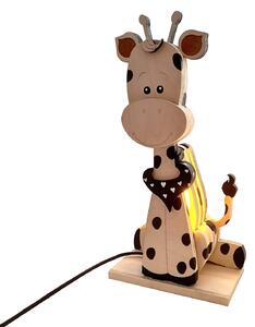 Dřevěná lampa do dětského pokoje ŽIRAFA
