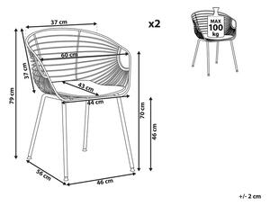 Set 2 ks. jídelních židlí HABIR (stříbrná). 1022872