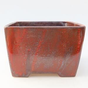 E-bonsai Keramická bonsai miska 15,5 x 15,5 x 11 cm červená