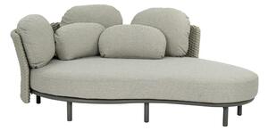 Apple Bee Denní postel Chill Out, Apple Bee, oválná 226x163, rám hliník Taupe, výplet lanko Mid Grey, sedáky venkovní látka Olefin Smoked Grey