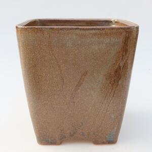 E-bonsai Keramická bonsai miska 13,5 x 13,5 x 15 cm hnědá