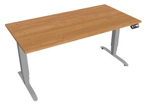 Elektr. nastavitelný stůl 160x80 s pamětí - HOBIS MOTION MS 3M 1600 Dekor stolové desky: buk, Barva kovové podnože: stříbrná