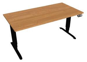 Elektr. nastavitelný stůl 160x80 s pamětí - HOBIS MOTION MS 3M 1600 Dekor stolové desky: šedá, Barva kovové podnože: černá