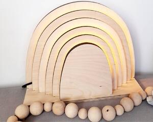 Dřevěná lampa do dětského pokoje DUHA - Odstín hnědá
