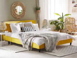 Manželská postel 180 cm FUTTI (s roštem) (žlutá). 1022922