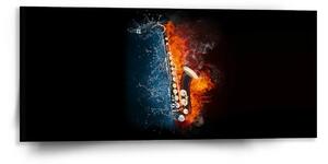 Sablio Obraz Ohnivý saxofon - 110x50 cm