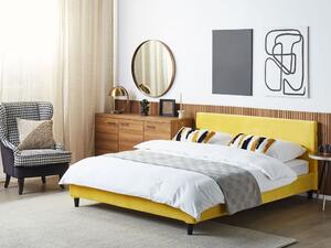 Manželská postel 160 cm FUTTI (s roštem) (žlutá). 1022924