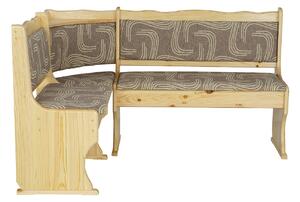 Drewmax NR111 - Dřevěná rohová lavice masiv borovice (Kvalitní borovicová rohová lavice z masivu)