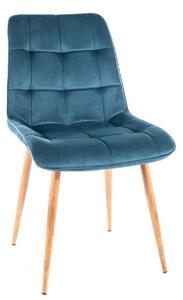Jídelní židle CHIC D VELVET | dřevěné nohy Barva: Tyrkysová / Bluvel 85