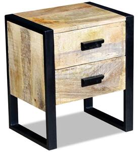 Odkládací stolek se 2 zásuvkami, masivní mangovníkové dřevo 43x33x51 cm