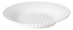 Bílý kameninový talíř na polévku Costa Nova Pearl, ⌀ 24 cm
