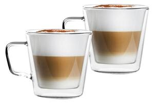 Dvoustěnné skleněné hrnky na cappuccino v sadě 2 ks 350 ml – Vialli Design