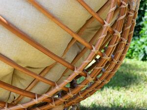 Přírodní pohodlné zahradní křeslo CLER ručně pletené z vrbového proutí - Krémová