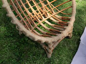 Přírodní pohodlné zahradní křeslo CLER ručně pletené z vrbového proutí - Šedá
