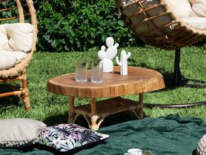 Benlemi Masivní zahradní stolek DAVE z tvrdého dřeva a vrbového proutí Zvolte tvar stolku: Oválný