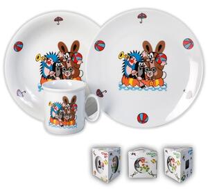Dětská porcelánová jídelní sada THUN 3ks krtek MIX motivů