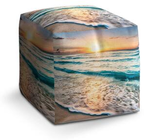 Sablio Taburet Cube Vlny - 40x40x40 cm
