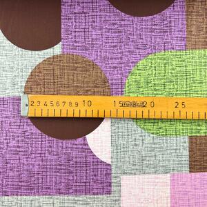Ervi bavlna š.240cm - Geometrický vzor fialové а zelené - 26518-1, metráž